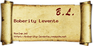 Boberity Levente névjegykártya